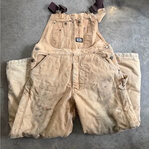 Big Smith Tan Duck Insulated Bib Overalls